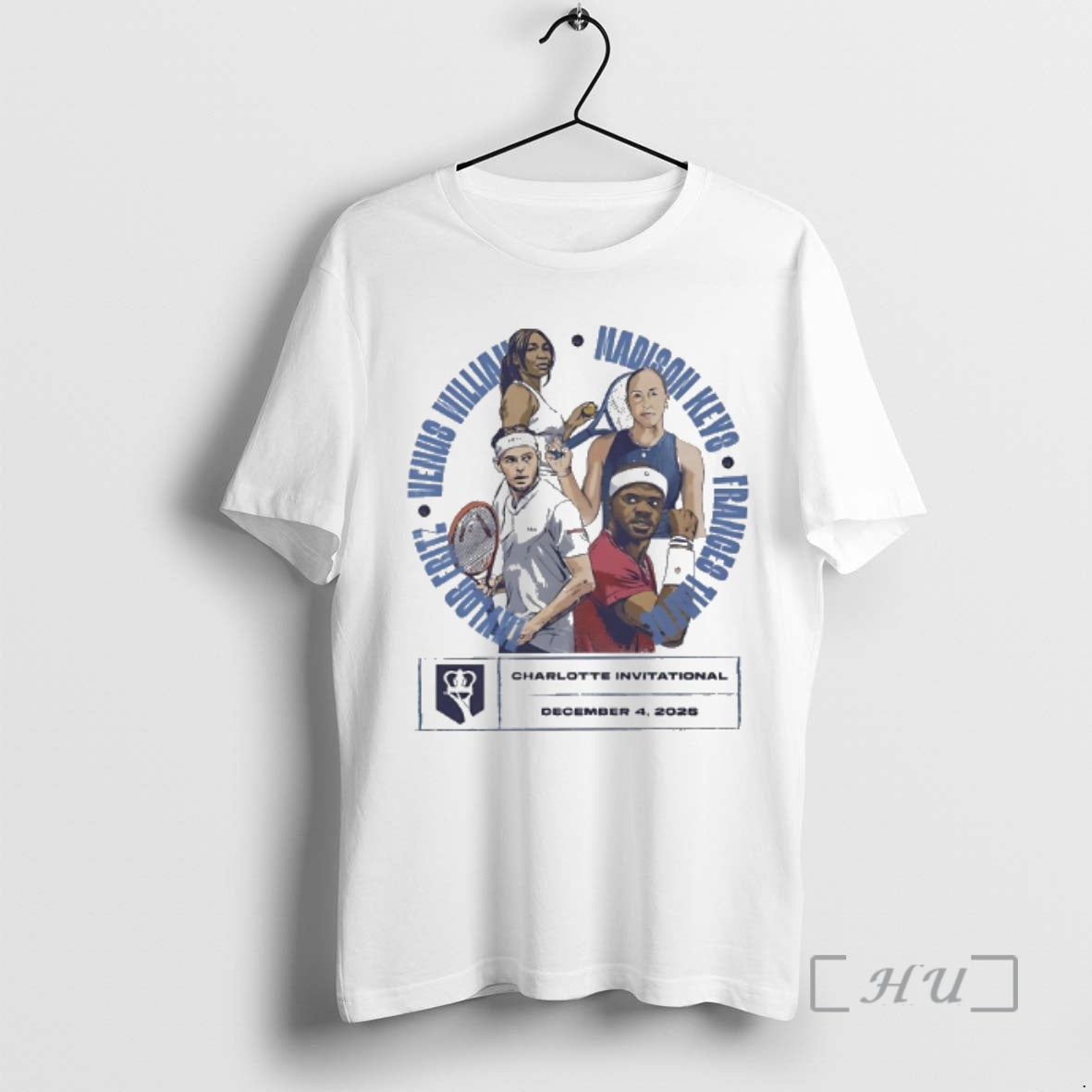Officials Taylor Fritz Venus Williams Madison Keys And Frances Tiafoe 2025 Charlotte Invitational Premium T-Shirts,...