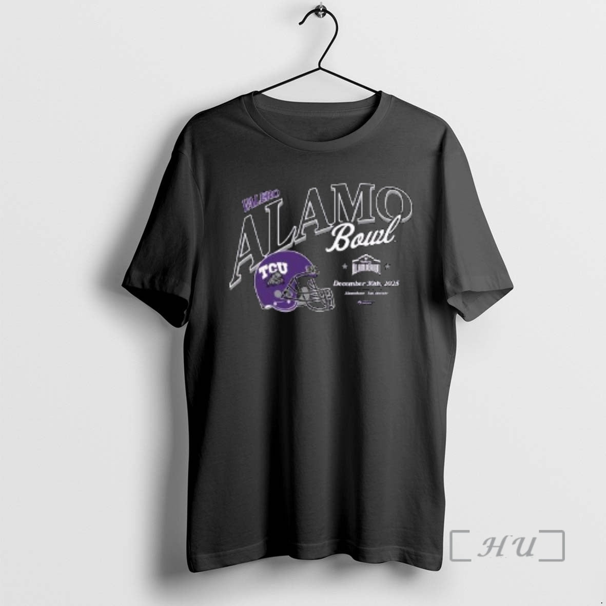 Officials Tcu Horned Frogs 2025 Valero Alamo Bowl December 30th 2025 Helmet Circle Black Premium T-Shirts, Hoodie, Sweatshirt