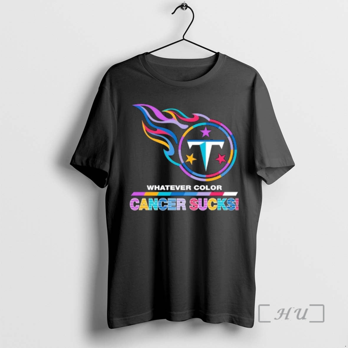 Officials Tennessee Titans Football Whatever Color Cancer Sucks Logo Colors T-Shirts, Hoodie, Sweatshirt | PopFlextees.com