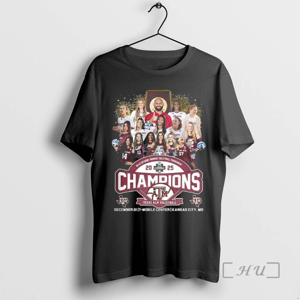 Officials Texas Am Aggies Ncaa Womens Volleyball Tournament National Champions 2025 Player Premium T Shirts Hoodie,...