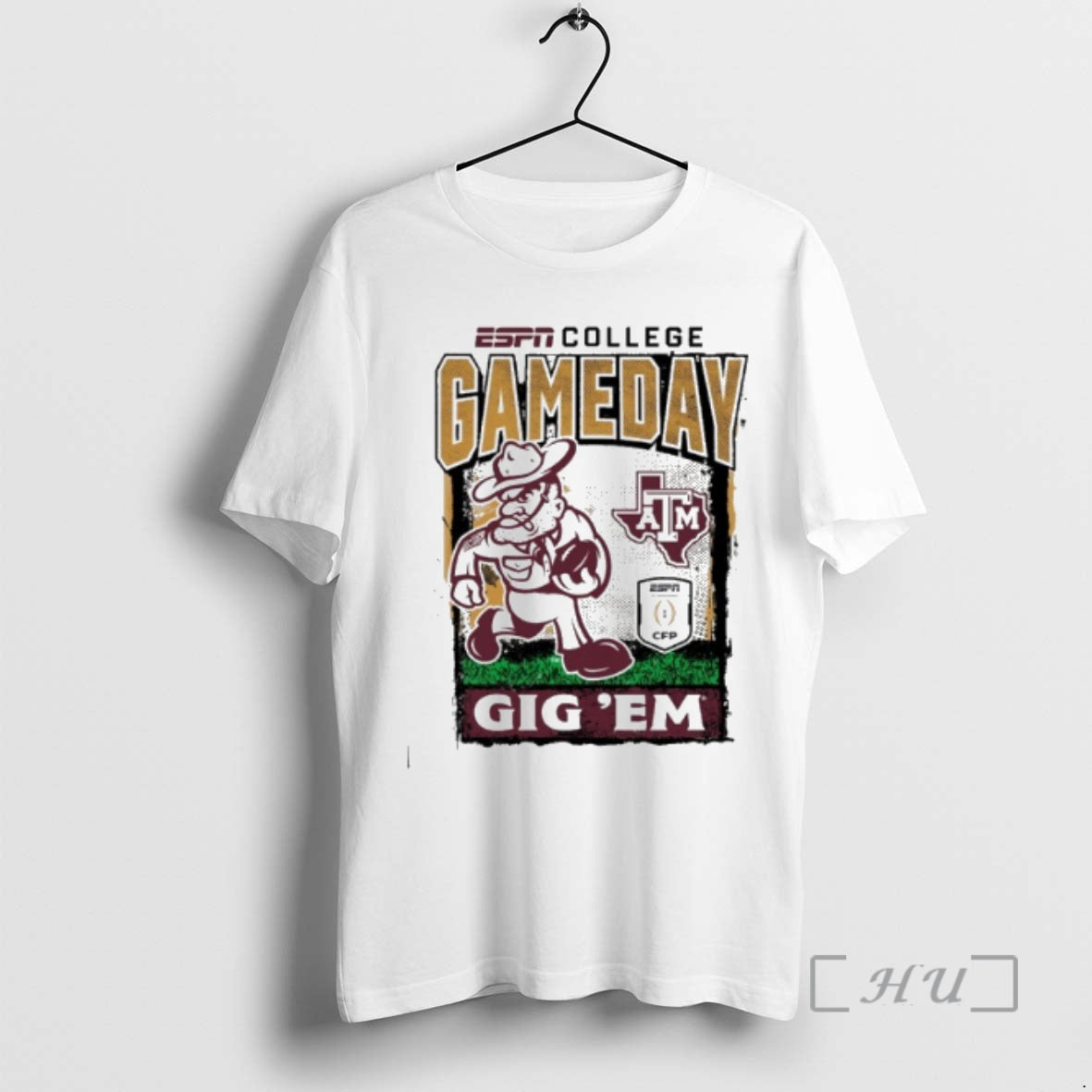 Officials Texas Am Cfp Gameday 1st Round Mascot Gig Em T-Shirts, Hoodie, Sweatshirt | PopFlextees.com