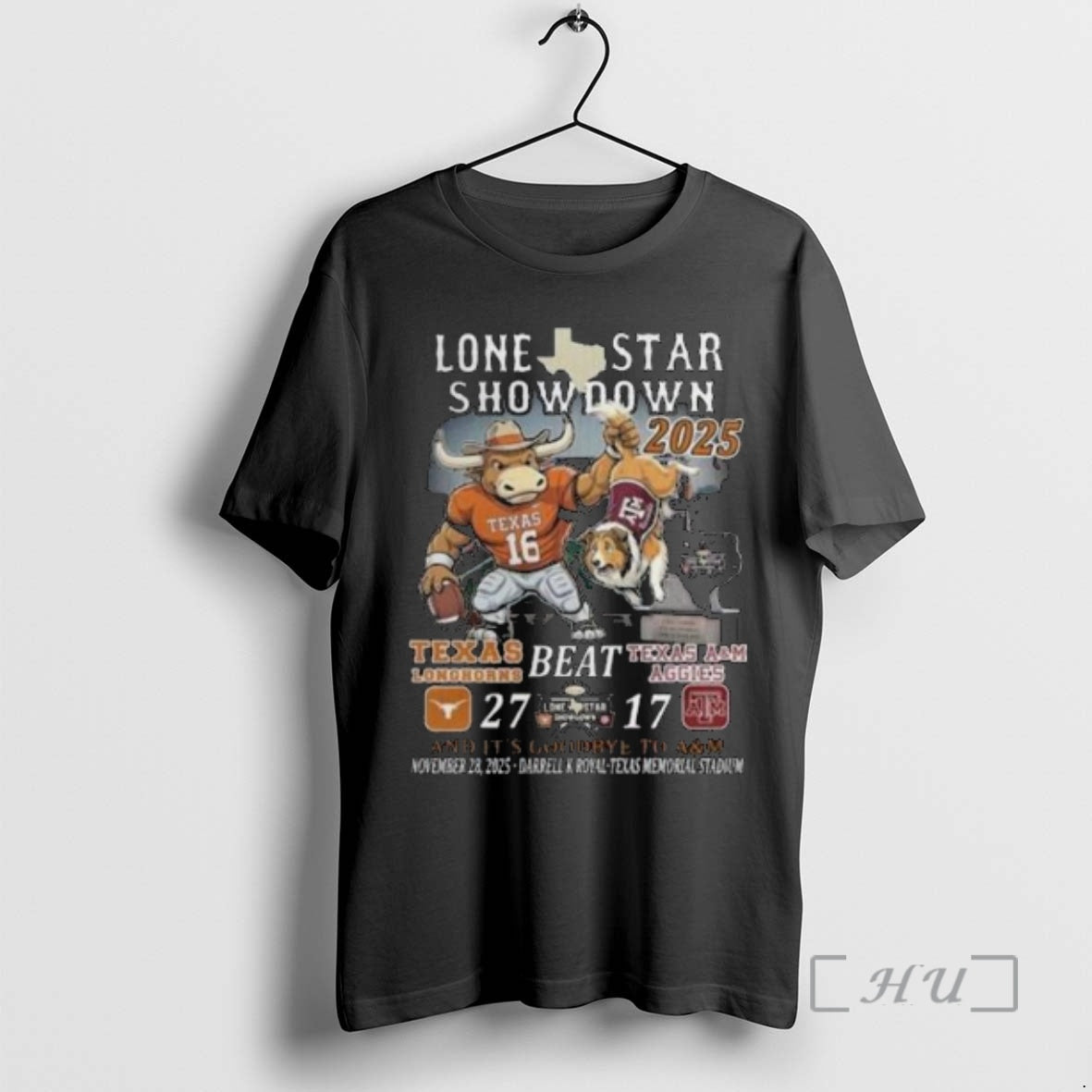 Officials Texas Longhorns Beat Aggies 2025 Lone Star Showdown Circle Black Premium T Shirts Sweater Hoodie, Sweatshirt