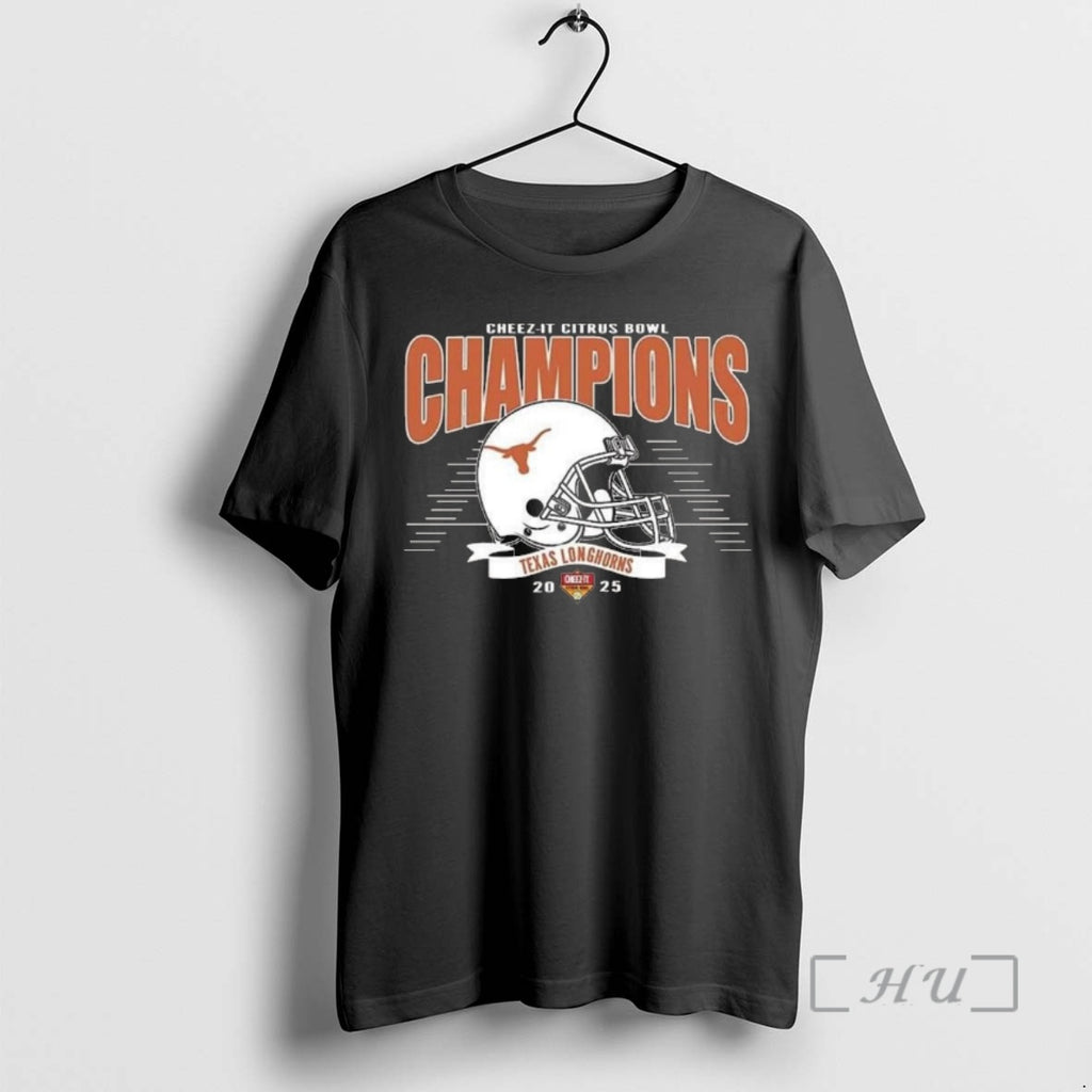 Officials Texas Longhorns Football Claim Champions 2025 Cheez It Citrus Bowl Helmet Premium T Shirts Hoodie, Sweatshirt