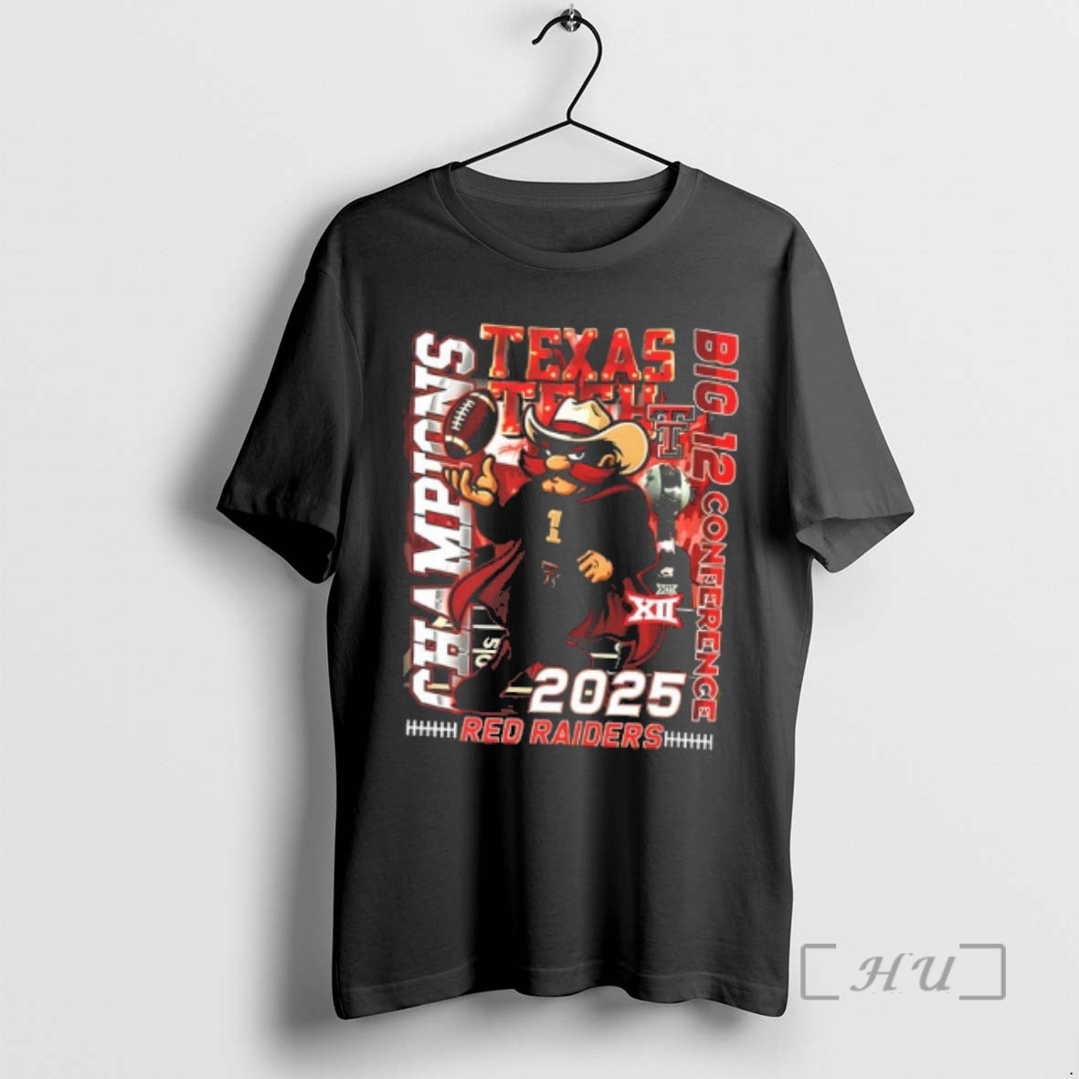 Officials Texas Tech Red Raiders 2025 Big 12 Champions Mascot 2 Sided Premium T Shirts Hoodie, Sweatshirt | PopFlextees.com