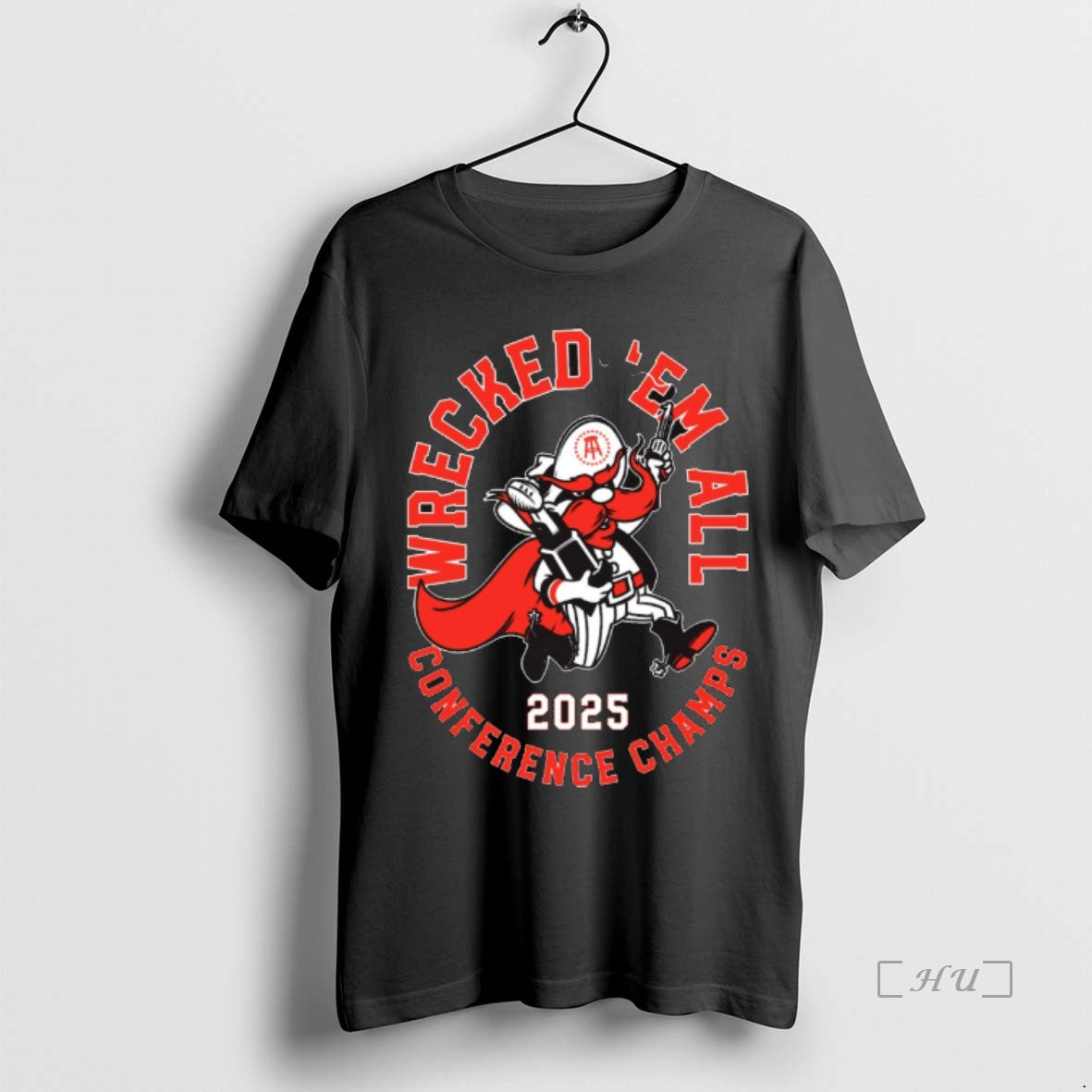 Officials Texas Tech Red Raiders 2025 Wrecked Em All Conference Champs Mascot Premium T Shirts Hoodie, Sweatshirt