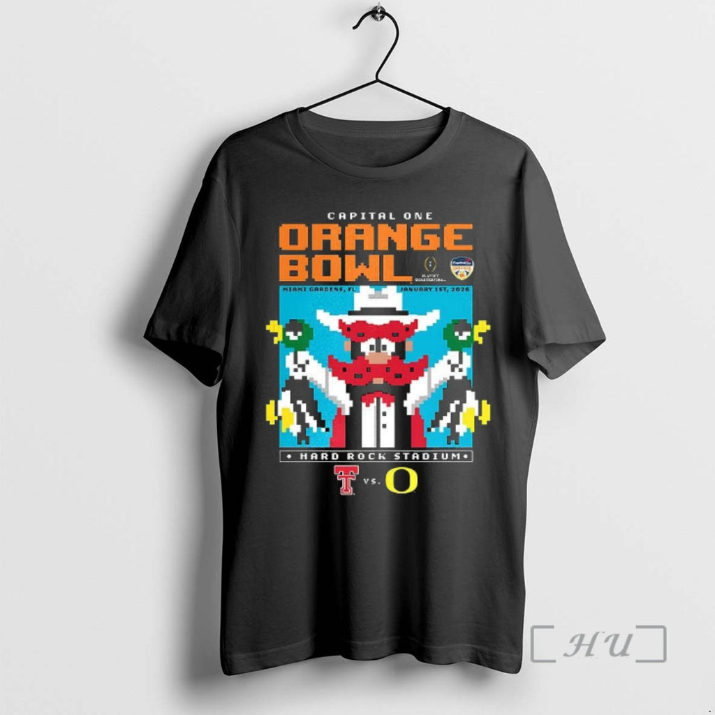 Officials Texas Tech Red Raiders Cfp Capital One Orange Bowl 2025 Duck Hunt Pixel Art T-Shirts, Hoodie, Sweatshirt