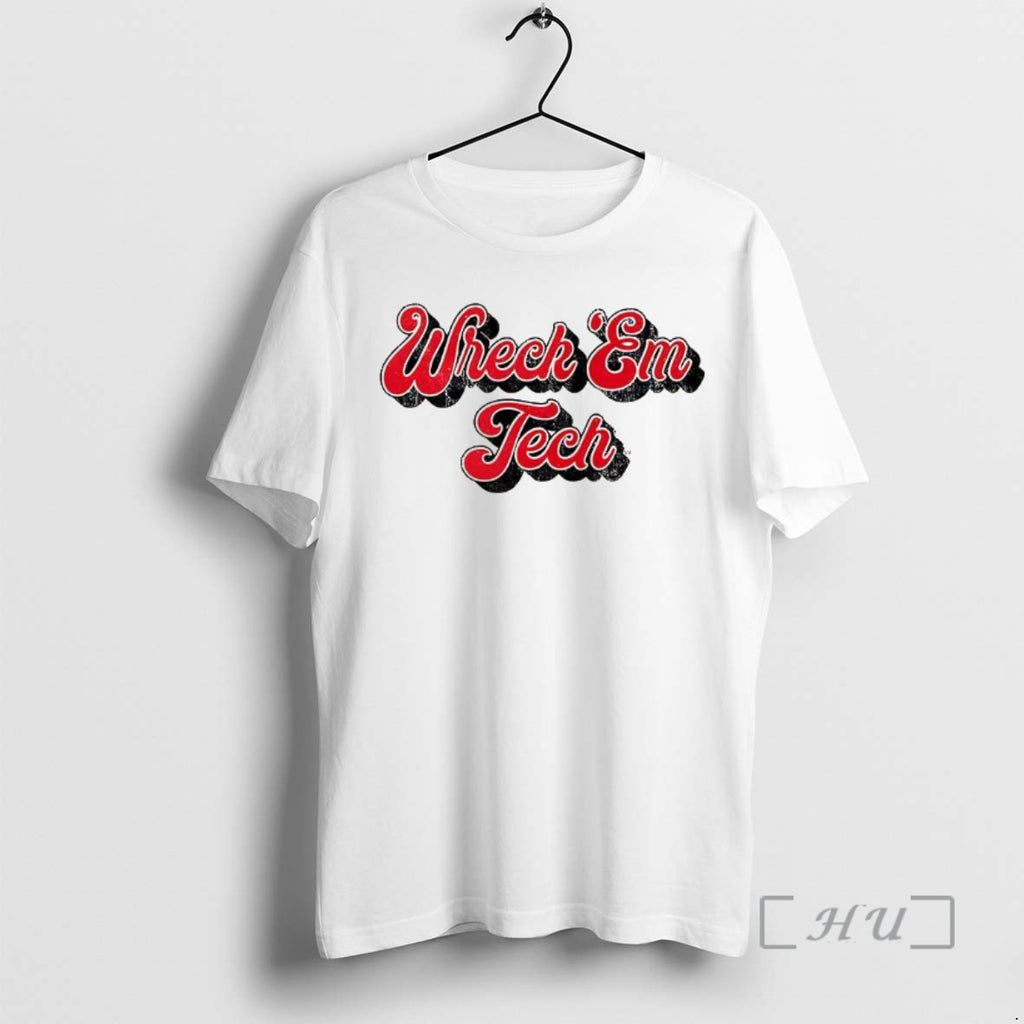 Officials Texas Tech Red Raiders Football Wreck Em Tech 70s Script Premium T Shirts Sweater Hoodie, Sweatshirt