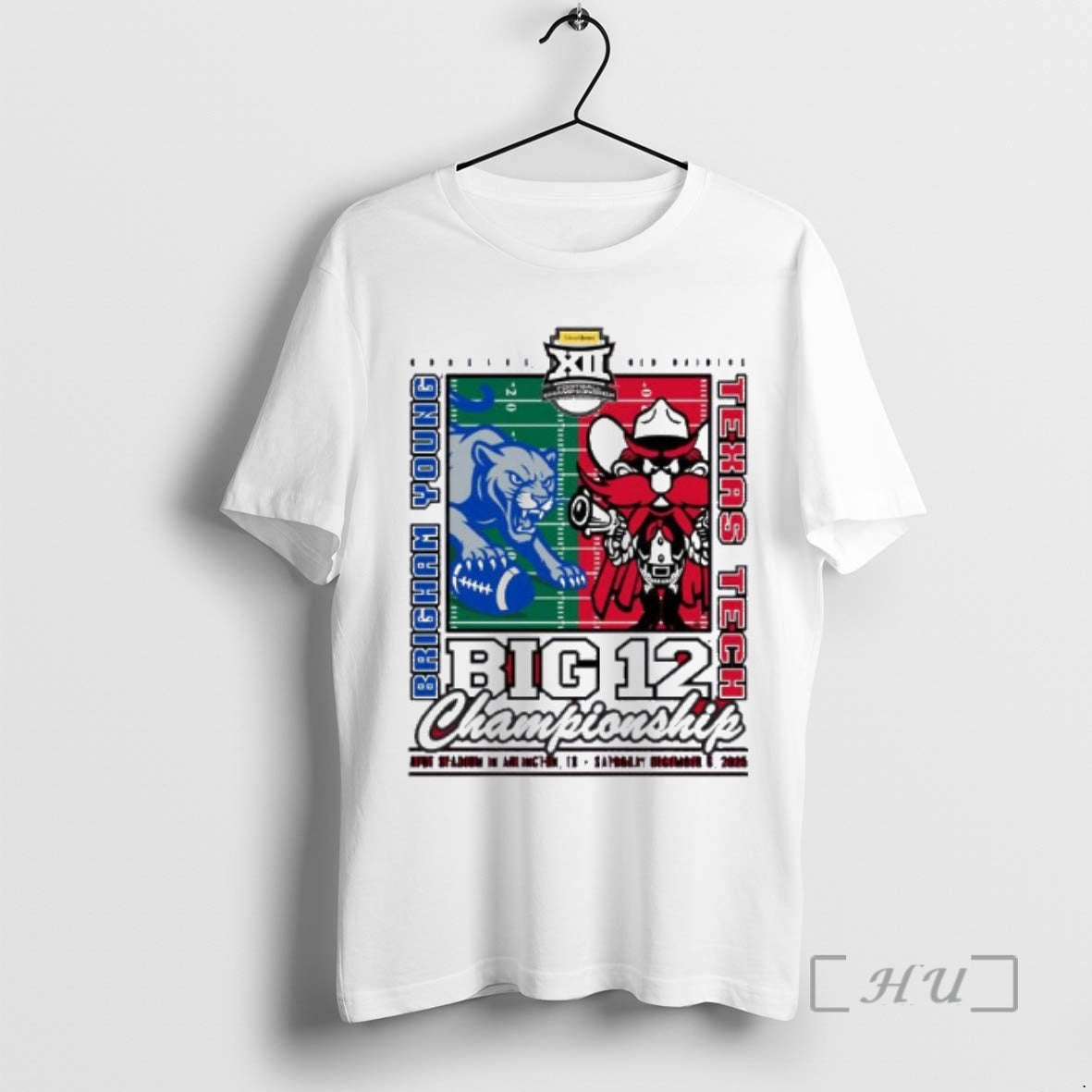 Officials Texas Tech Vs Byu Cougars 2025 Big 12 Football Championship Mascot Matchup Premium T-Shirts, Hoodie, Sweatshirt
