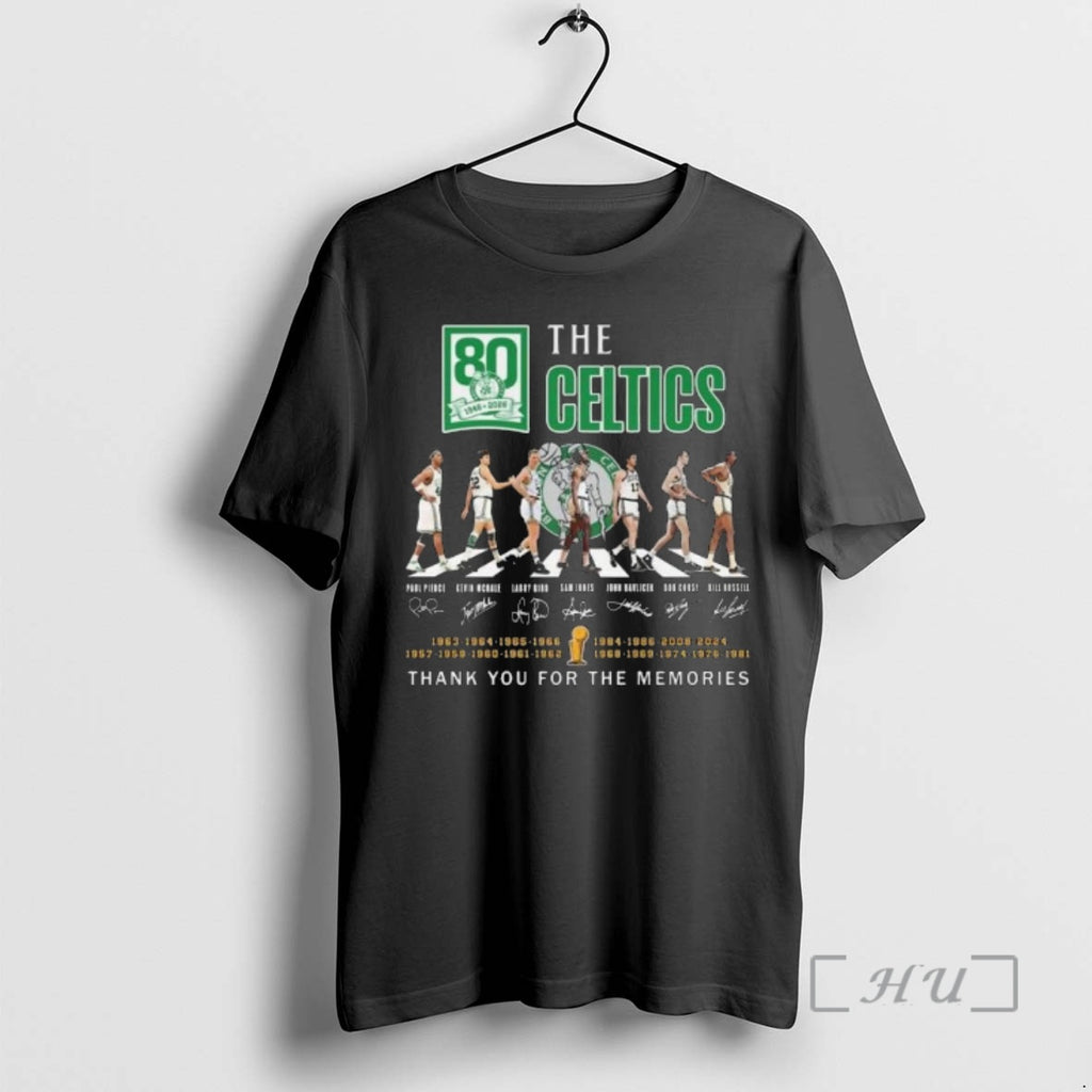 Officials The Boston Celtics 80th Anniversary 1946 2026 Players Abbey Road Signatures Thank You For T-Shirts, Hoodie,...