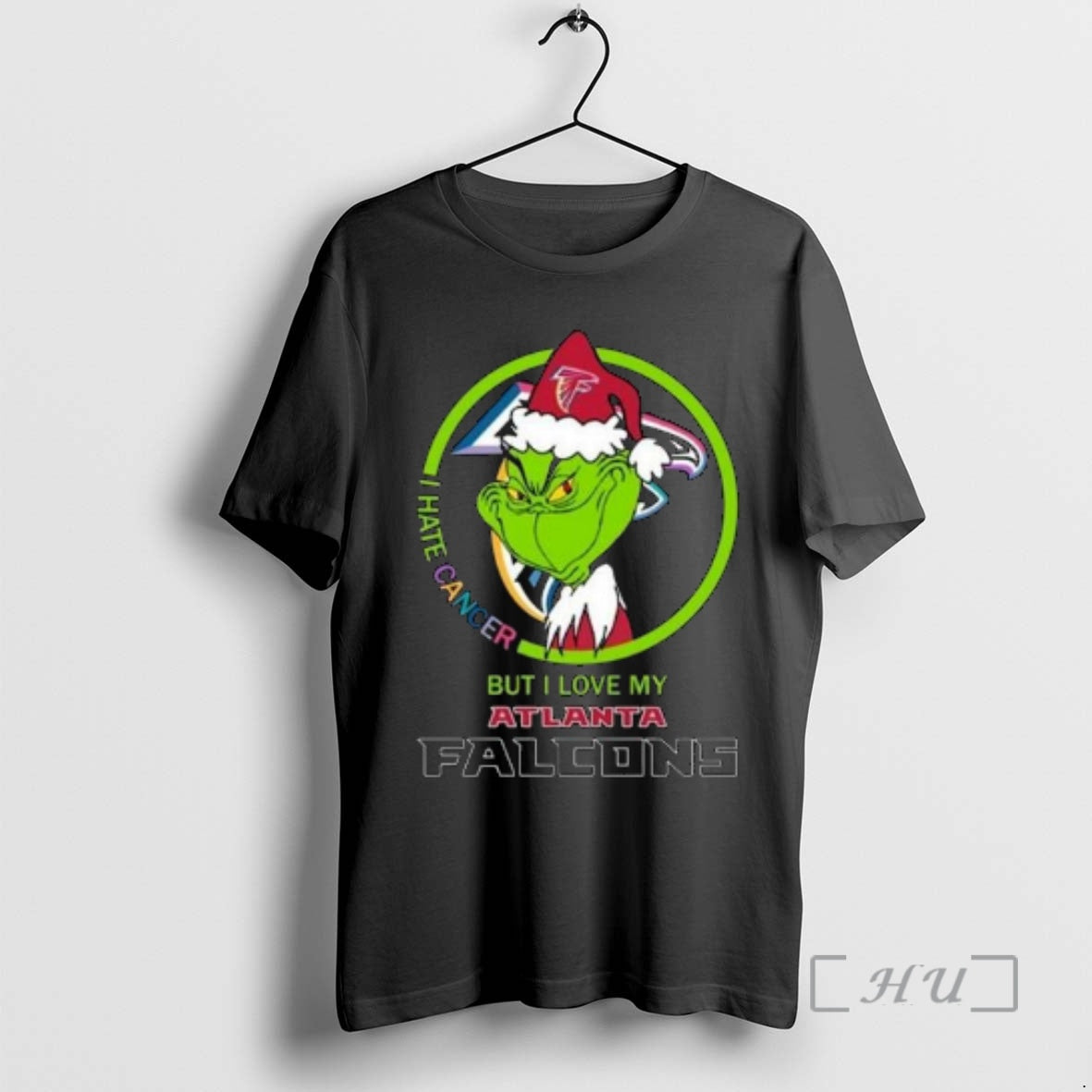 Officials The Grinch I Hate Cancer But I Love My Atlanta Falcons Merry Christmas Circle T-Shirts, Hoodie, Sweatshirt
