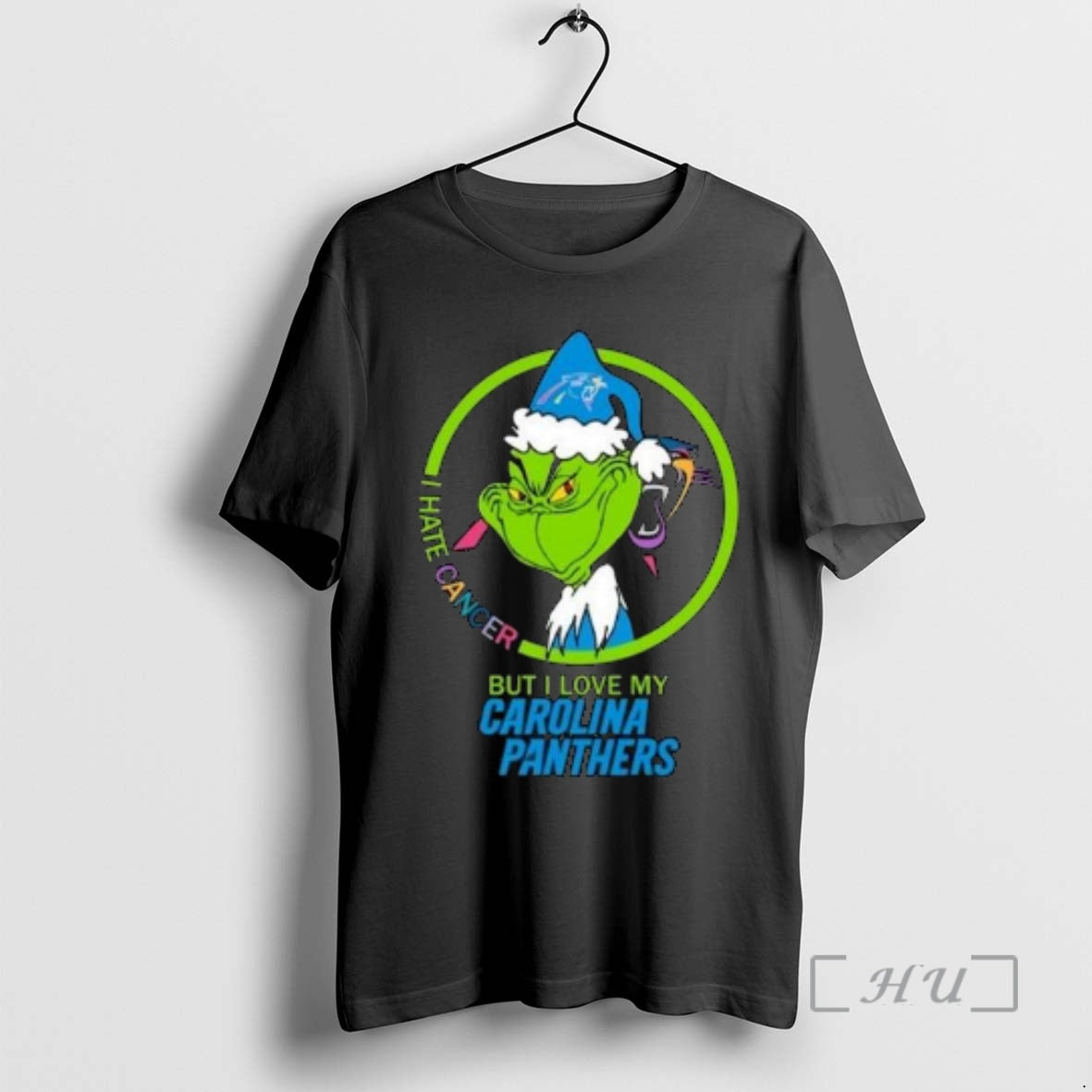 Officials The Grinch I Hate Cancer But I Love My Carolina Panthers Merry Christmas Circle T-Shirts, Hoodie, Sweatshirt
