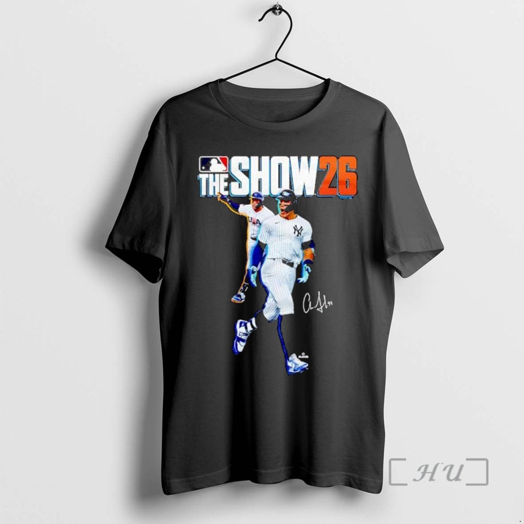 Officials The Show 26 Aaron Judge New York Yankees Pinstripes Signature Aj 99 Baseball Video T-Shirts, Hoodie, Sweatshirt