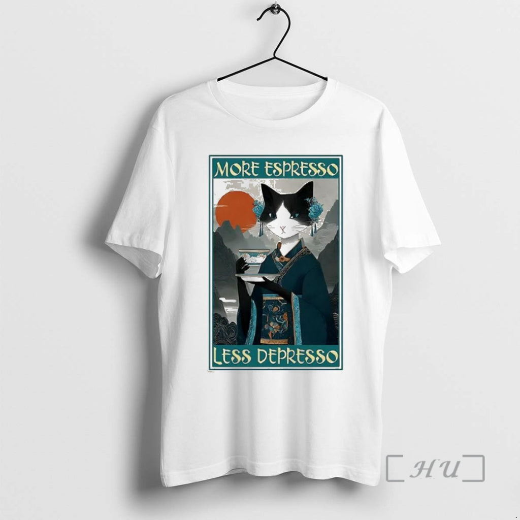 Officials The Zen Barista Cat More Espresso Less Depresso Ukiyo E Premium T Shirts Sweater Hoodie, Sweatshirt