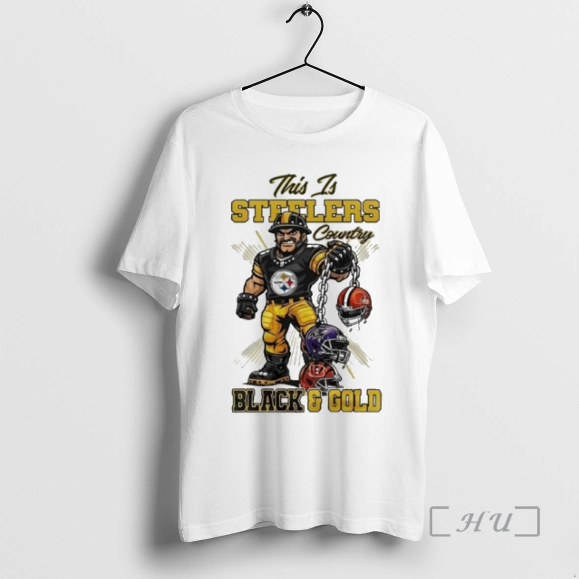 Officials This Is Steelers Country Mascot Black Gold T-Shirts, Hoodie, Sweatshirt | PopFlextees.com