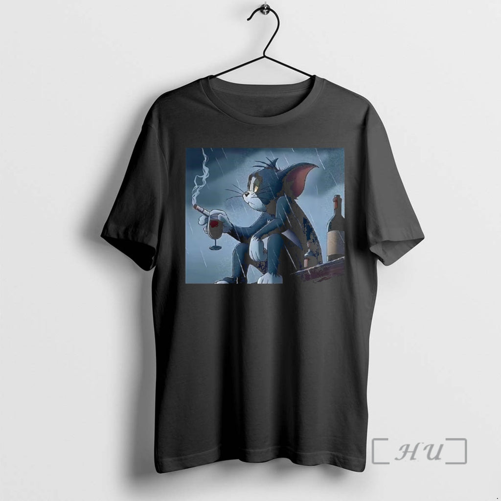 Officials Tom Pensive And Sad Smoking In The Rain Cartoon T-Shirts, Hoodie, Sweatshirt | PopFlextees.com