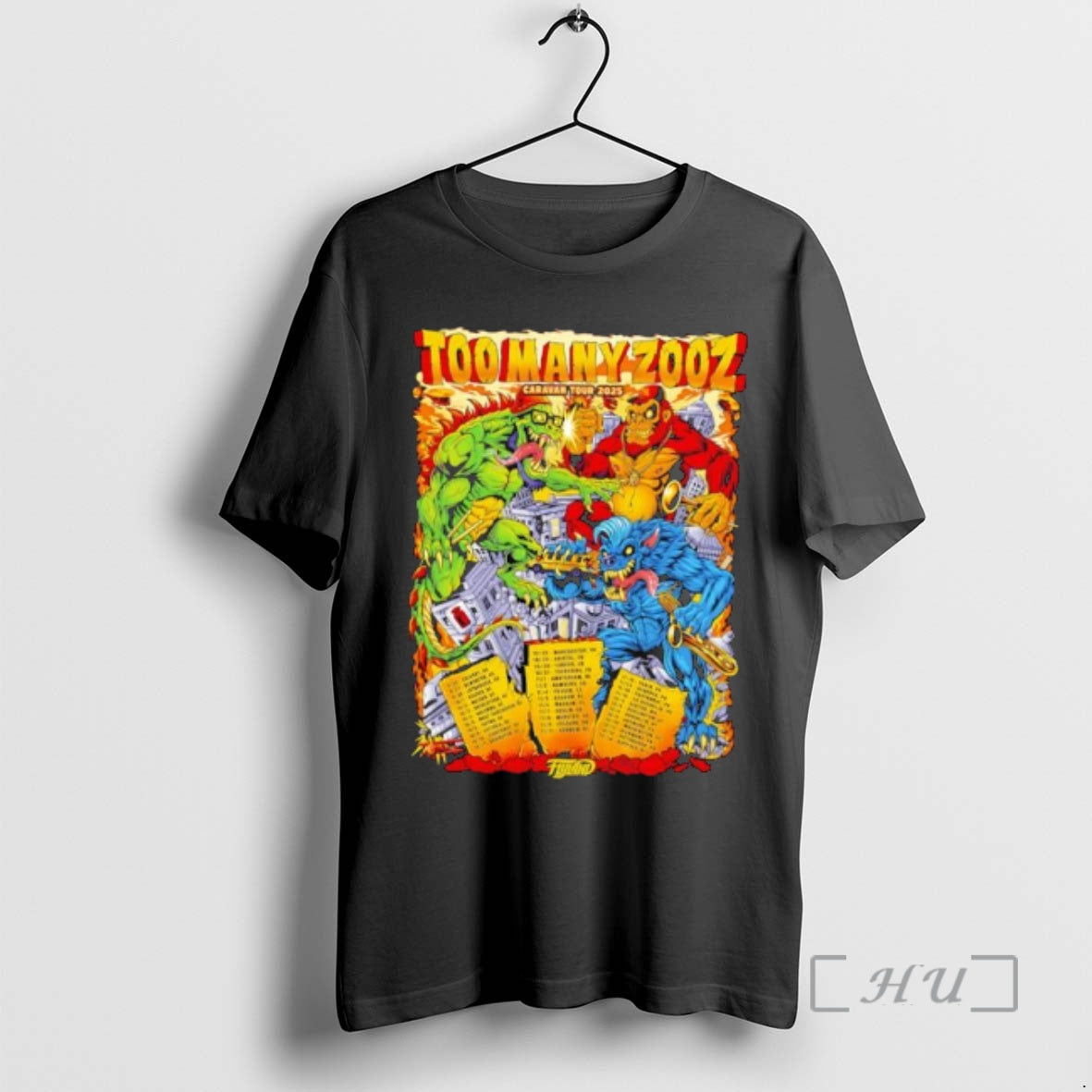 Officials Too Many Zooz Caravan Tour 2025 Monster Band Illustration T-Shirts, Hoodie, Sweatshirt | PopFlextees.com