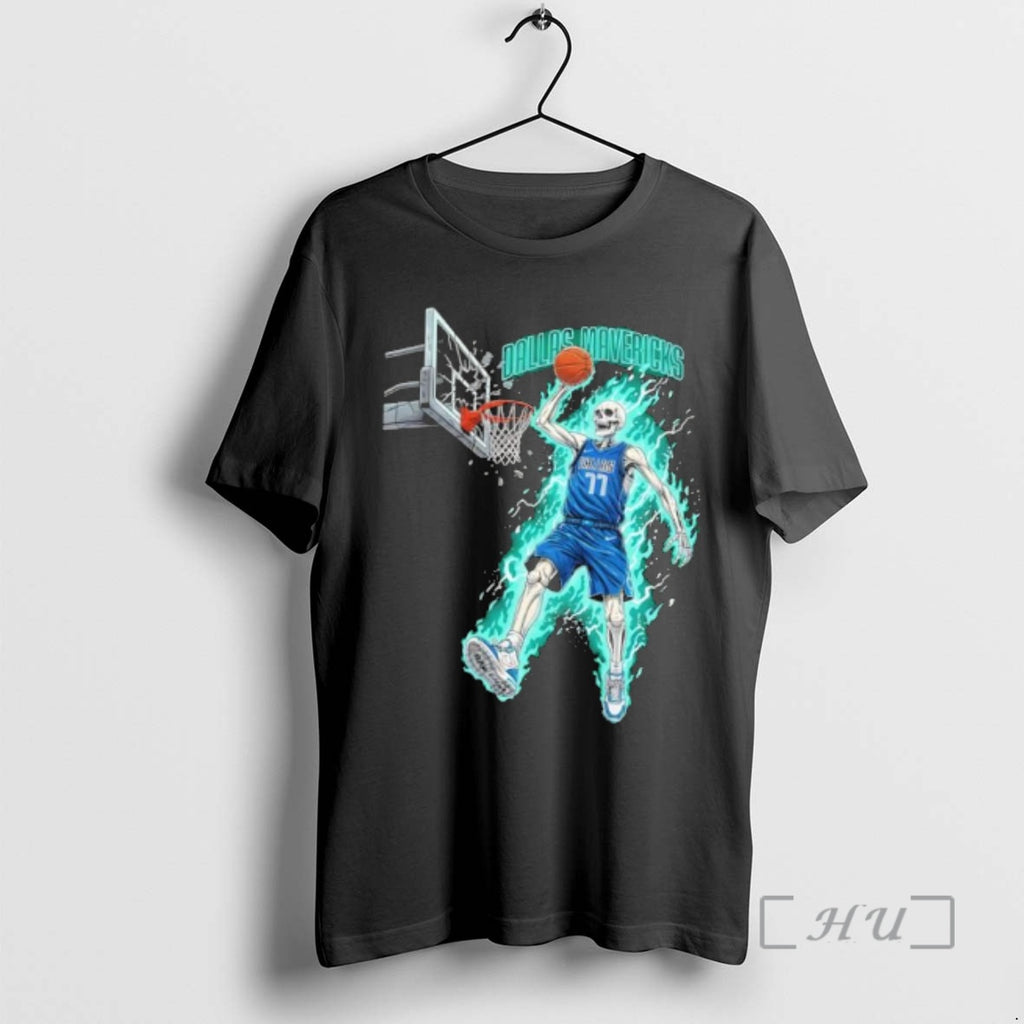 Officials Top Dallas Mavericks Mens Basketball Skeleton Player Fire T-Shirts, Hoodie, Sweatshirt | PopFlextees.com