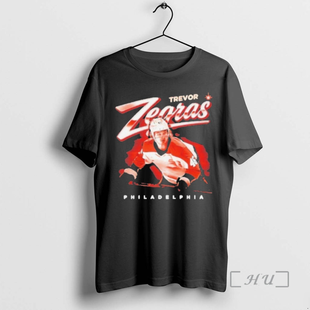 Officials Trevor Zegras Philadelphia Flyers Player Bitmap T-Shirts, Hoodie, Sweatshirt | PopFlextees.com
