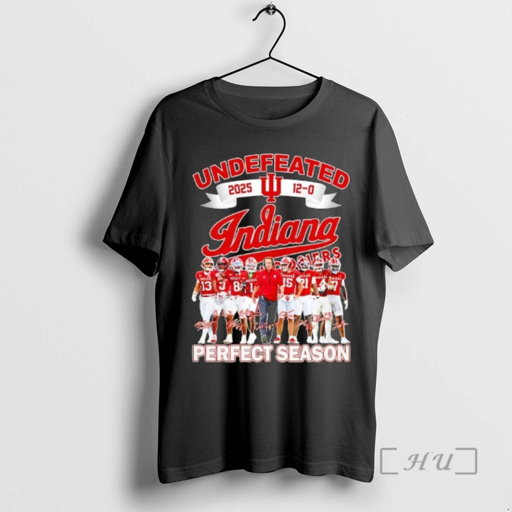 Officials Undefeated 2025 12 0 Indiana University Perfect Season Signatures T-Shirts, Hoodie, Sweatshirt | PopFlextees.com