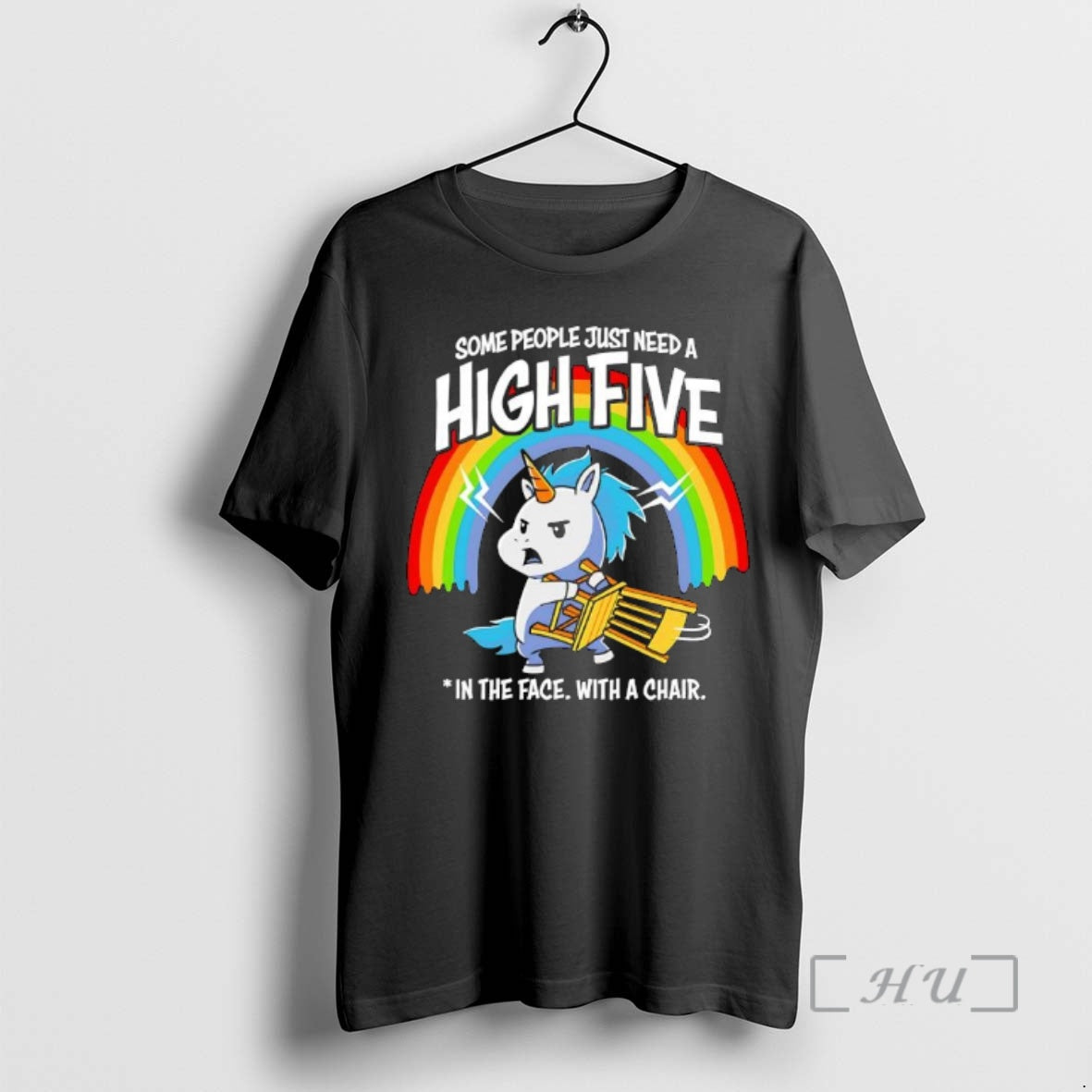 Officials Unicorn Rainbow Some People Just Need A High Five In The Face With T-Shirts, Hoodie, Sweatshirt | PopFlextees.com