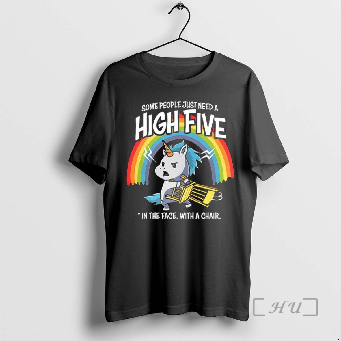 Officials Unicorn Some People Just Need High Five Face Chair T-Shirts, Hoodie, Sweatshirt