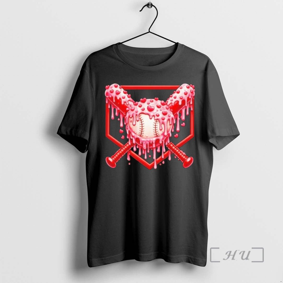 Officials Valentines Day Love Baseball Ice Cream Drip Heart T-Shirts, Hoodie, Sweatshirt | PopFlextees.com