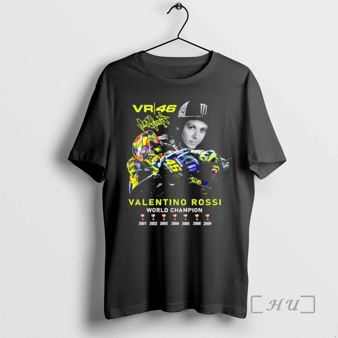 Officials Valentino Rossi Vr 46 World Champion Signature T-Shirts, Hoodie, Sweatshirt | PopFlextees.com