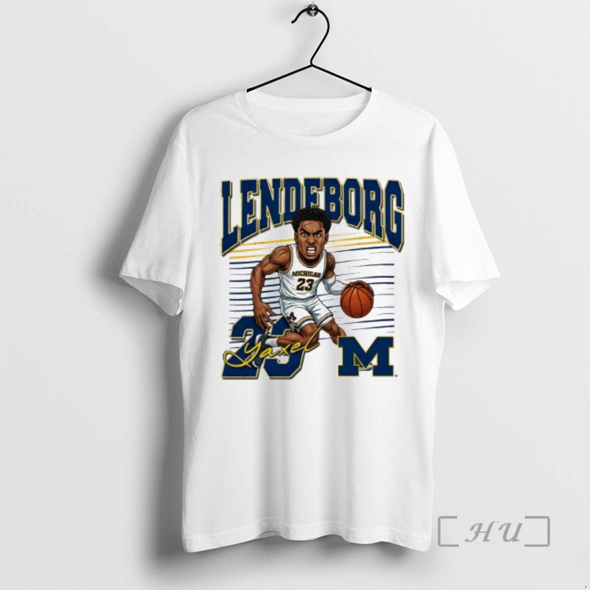 Officials Valiant University Of Michigan Basketball Yaxel Lendeborg Caricature T-Shirts, Hoodie, Sweatshirt | PopFlextees.com
