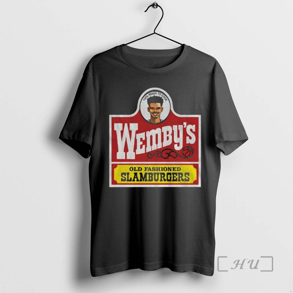 Officials Victor Wembanyama Wembys Old Fashioned Slamburgers 100 Ready To Cook Premium T Shirts Sweater Hoodie, Sweatshirt