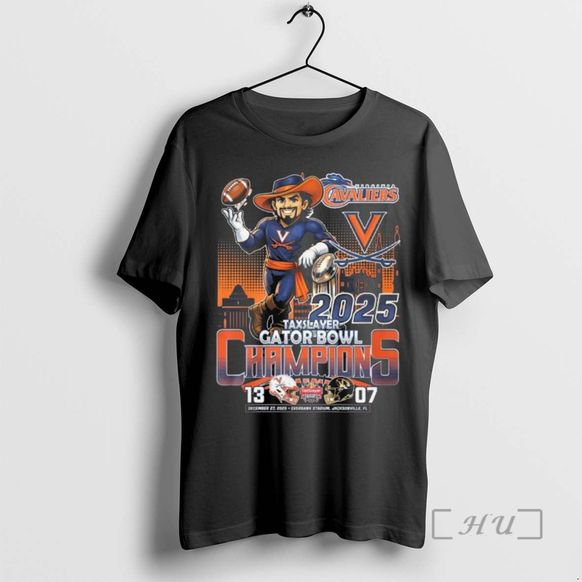 Officials Virginia Cavaliers 2025 Taxslayer Gator Bowl Champions Score 13 07 Dec 27 2025 Mascot T-Shirts, Hoodie, Sweatshirt