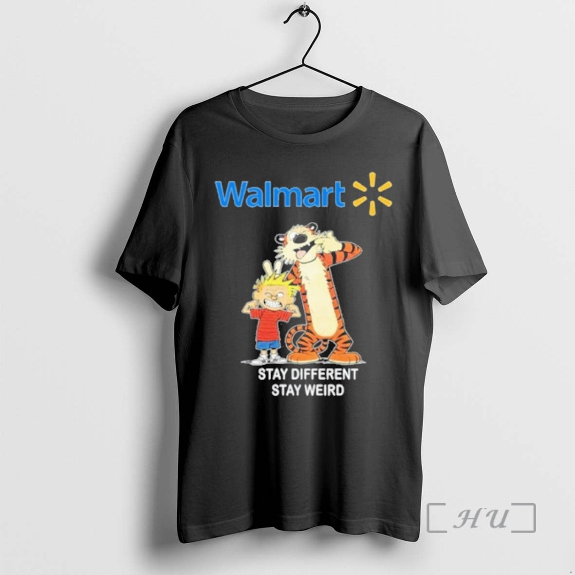 Officials Walmart Calvin And Hobbes Stay Different Stay Weird T-Shirts, Hoodie, Sweatshirt | PopFlextees.com