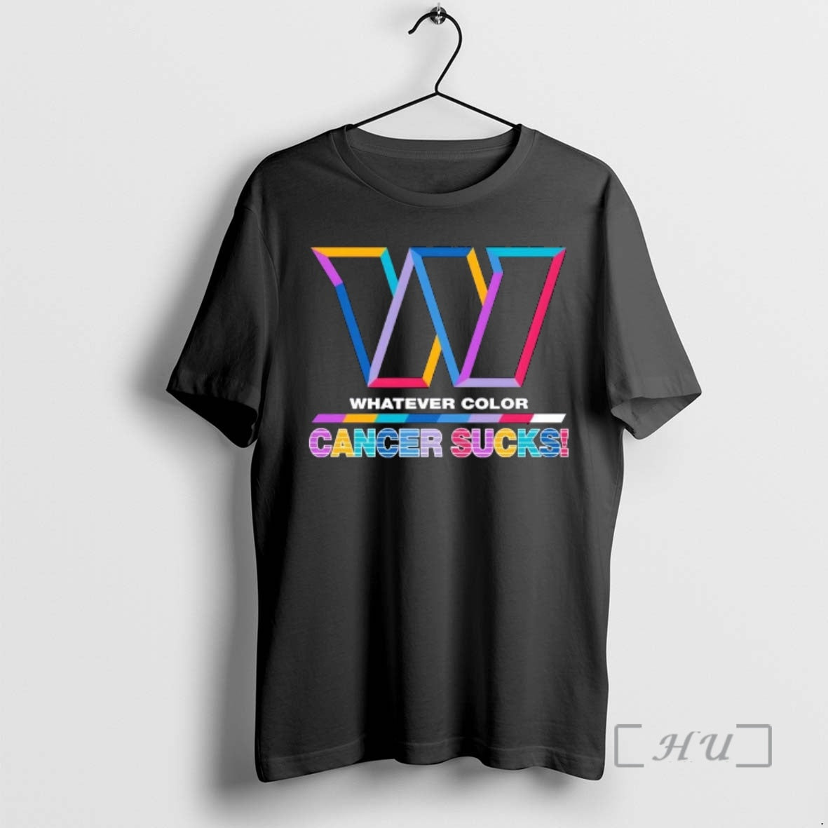 Officials Washington Commanders Football Whatever Color Cancer Sucks Logo Colors T-Shirts, Hoodie, Sweatshirt