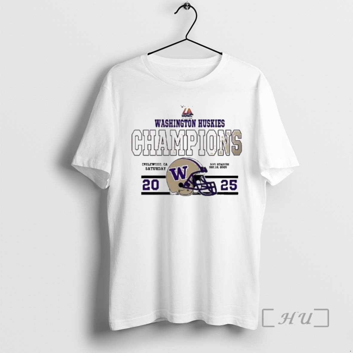 Officials Washington Huskies Football Champions 2025 Bucked Up La Bowl Hosted Helmet Premium T Shirts Hoodie, Sweatshirt