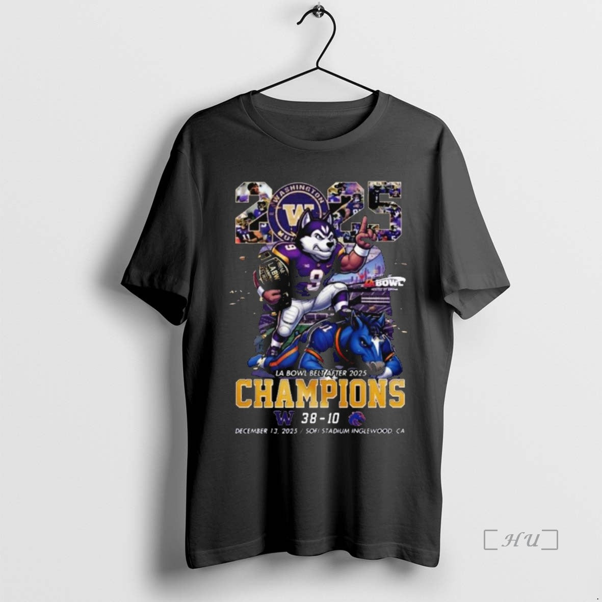 Officials Washington Huskies Wins Boise State Broncos At La Bowl Belt After 2025 Champions Mascot T-Shirts, Hoodie,...