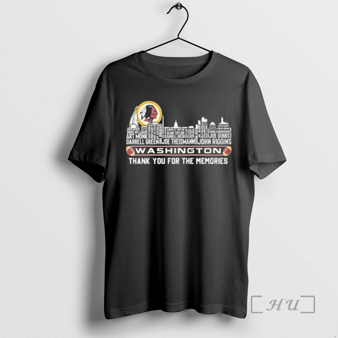 Officials Washington Redskins Name Players City Skyline Shape Thank You Memories T-Shirts, Hoodie, Sweatshirt