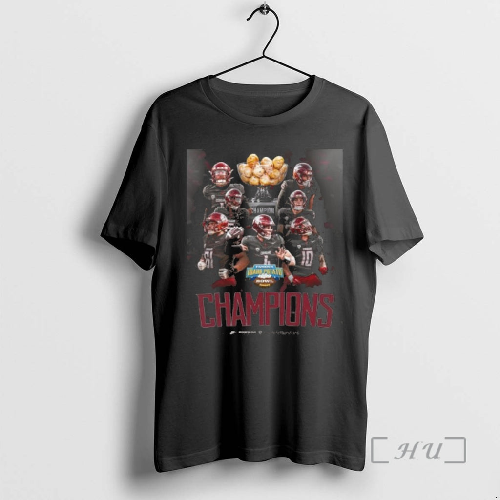 Officials Washington State Cougars Team 2025 Idaho Potato Bowl Champions T-Shirts, Hoodie, Sweatshirt | PopFlextees.com
