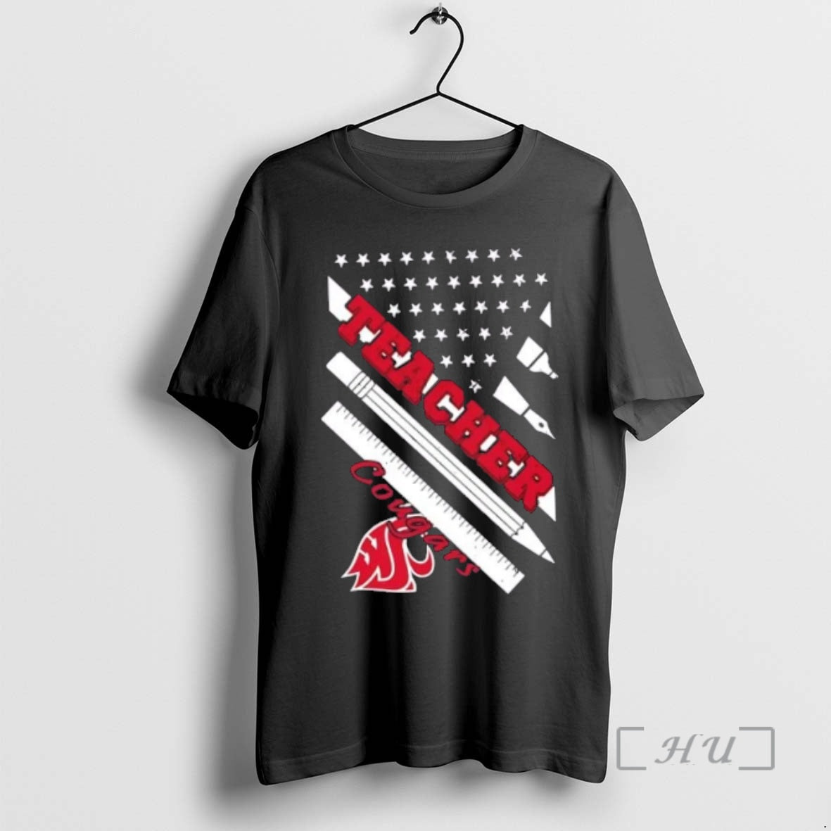 Officials Washington State Cougars X Teacher American Flag T-Shirts, Hoodie, Sweatshirt | PopFlextees.com