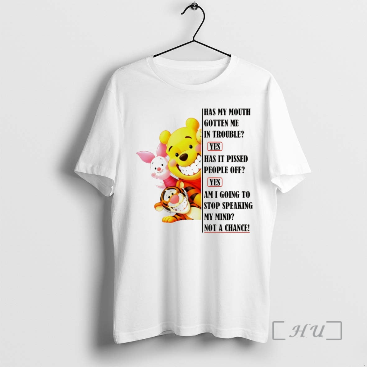Officials Winnie The Pooh Has My Mouth Gotten Me In Trouble Yes Has It Pissed T-Shirts, Hoodie, Sweatshirt | PopFlextees.com