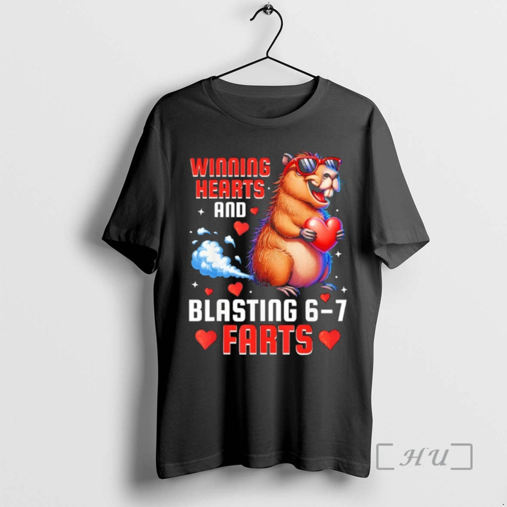 Officials Winning Hearts 67 Meme Capybara Kids Boys Valentines Day T-Shirts, Hoodie, Sweatshirt | PopFlextees.com