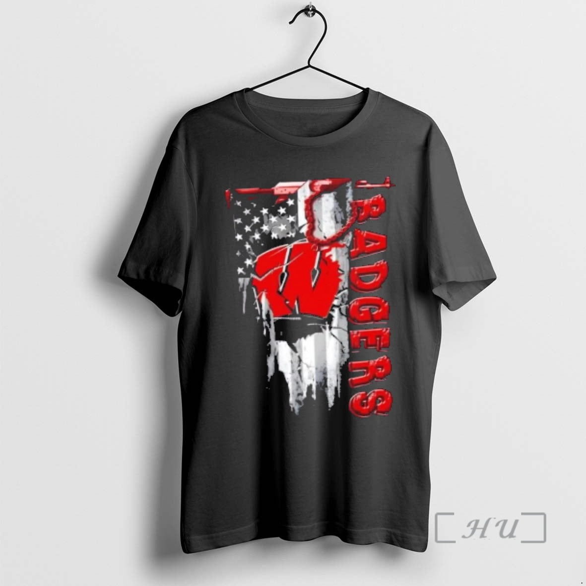 Officials Wisconsin Badgers Football Battle Shattered Usa Flag Rip Design T-Shirts, Hoodie, Sweatshirt | PopFlextees.com