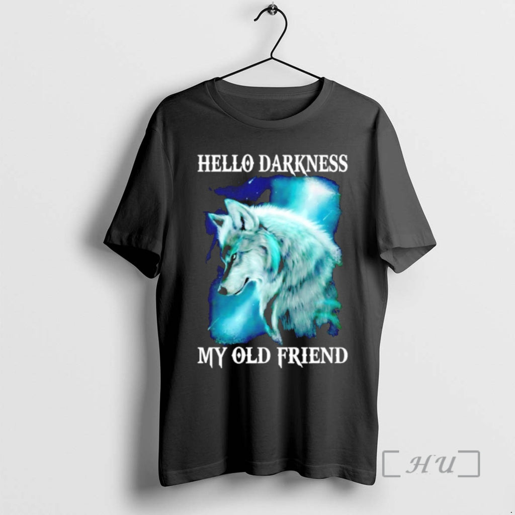 Officials Wolf Hello Darkness My Old Friend Graphic T-Shirts, Hoodie, Sweatshirt | PopFlextees.com