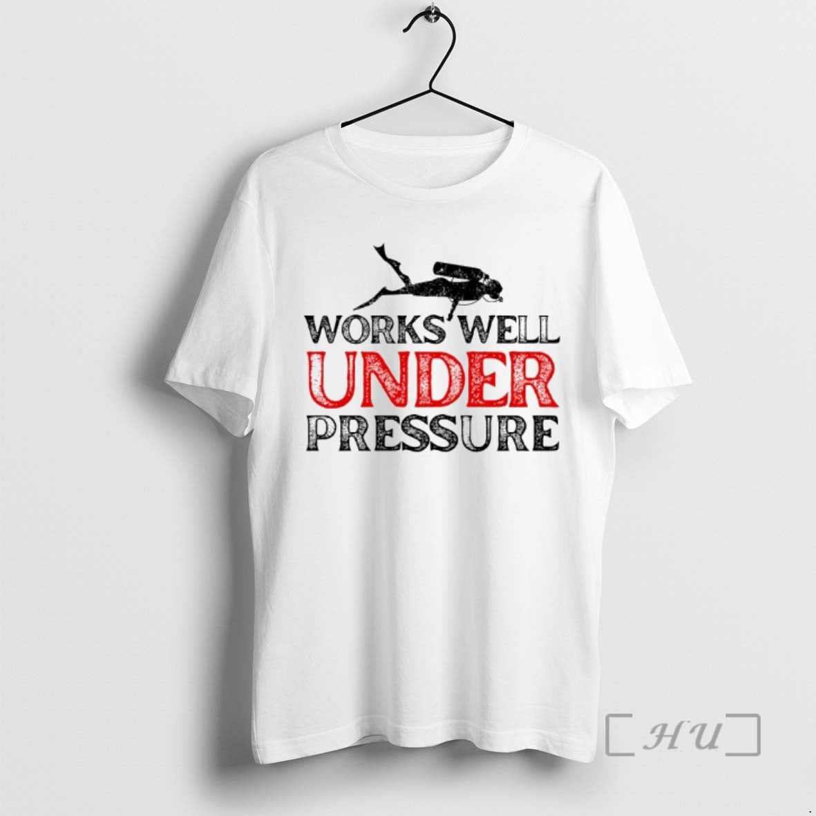 Officials Works Well Under Pressure A Silhouette Of A Scuba Diver Premium T Shirts Sweater Hoodie, Sweatshirt