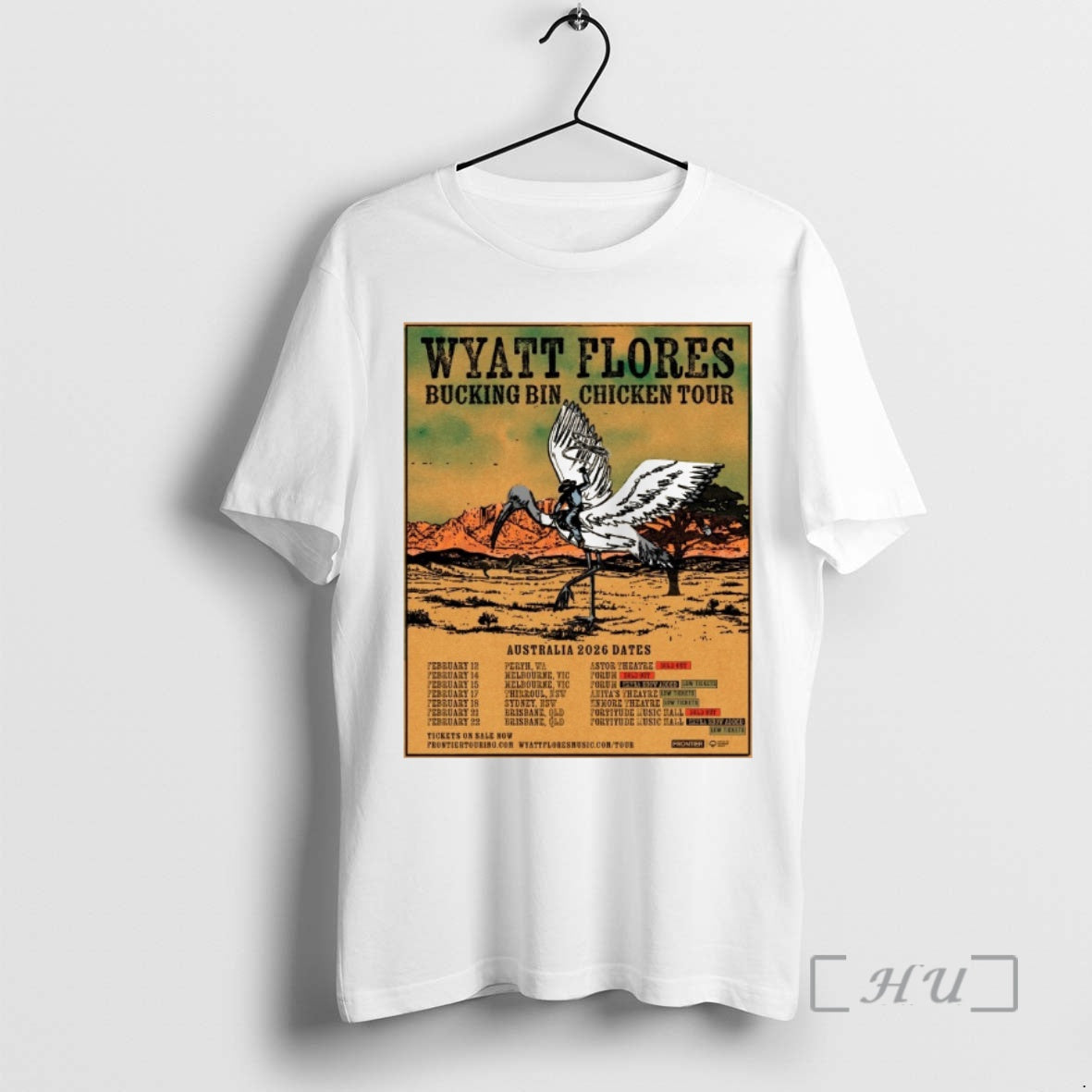 Officials Wyatt Flores Bucking Bin Chicken Tour Australia 2026 Dates T-Shirts, Hoodie, Sweatshirt | PopFlextees.com