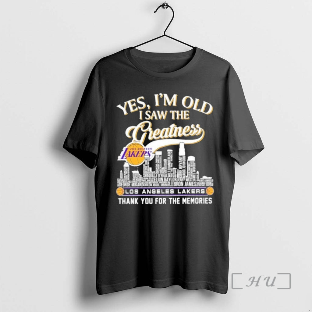 Officials Yes Im Old I Saw The Greatness Typo City Los Angeles Lakers Thank You T-Shirts, Hoodie, Sweatshirt