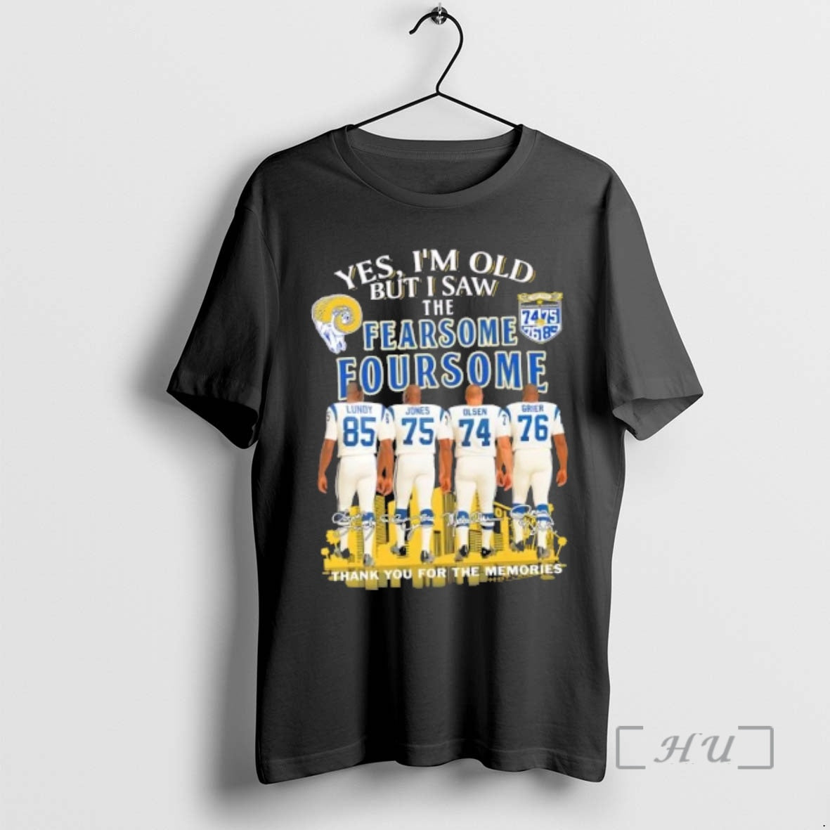 Officials Yes Im Old But I Saw The Fearsome Foursome Lundy Jones Olsen Grier Los T-Shirts, Hoodie, Sweatshirt