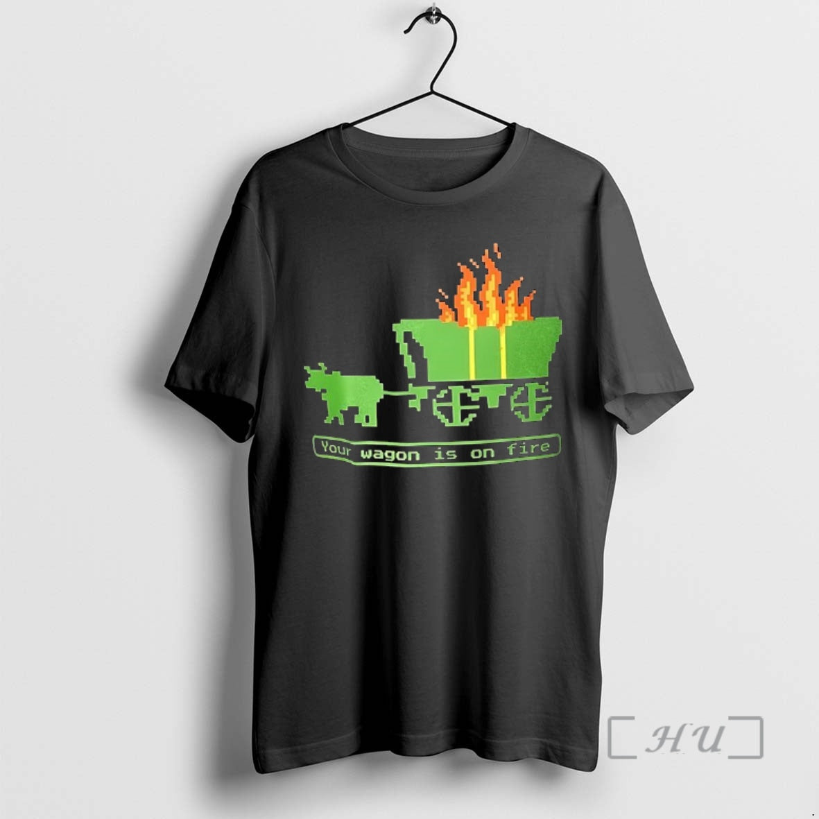 Officials Your Wagon Is On Fire Gaming 2026 Pixel Art Retro Premium T Shirts Sweater Hoodie, Sweatshirt | PopFlextees.com
