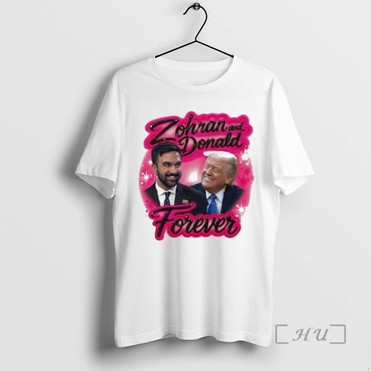 Officials Zohran Mamdani And Donald Trump Forever Airbrush Premium T Shirts Sweater Hoodie 2 Sweatshirt | PopFlextees.com