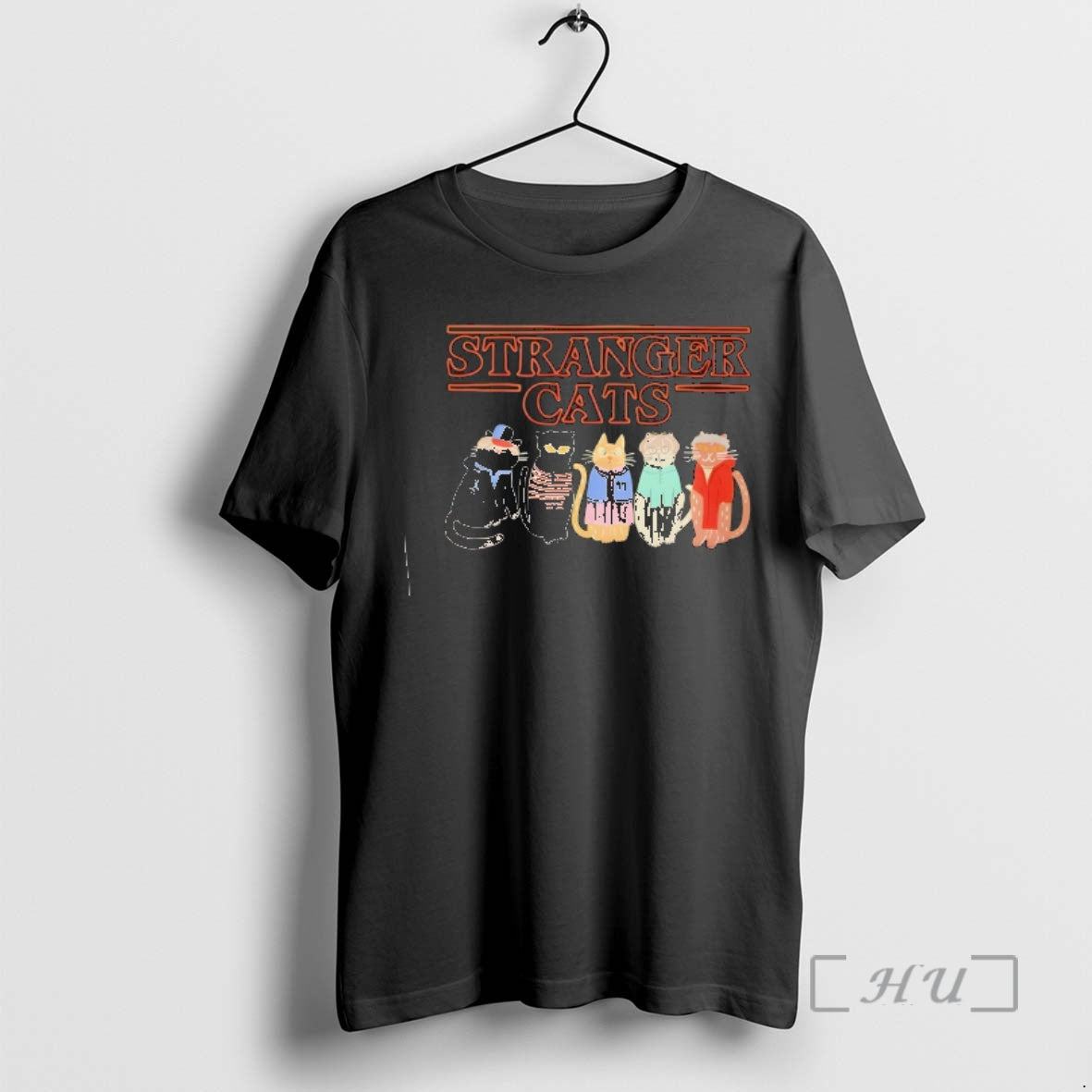 Officials Tranger Things Cat Five Happy Cat T-Shirts, Hoodie, Sweatshirt | PopFlextees.com
