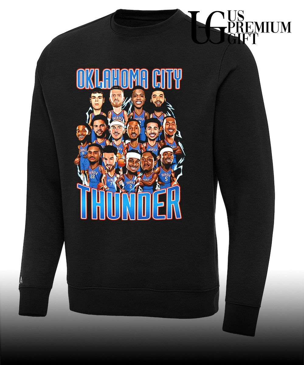Oklahoma City Thunder NBA Basketball Team Players Roster caricature art shirt