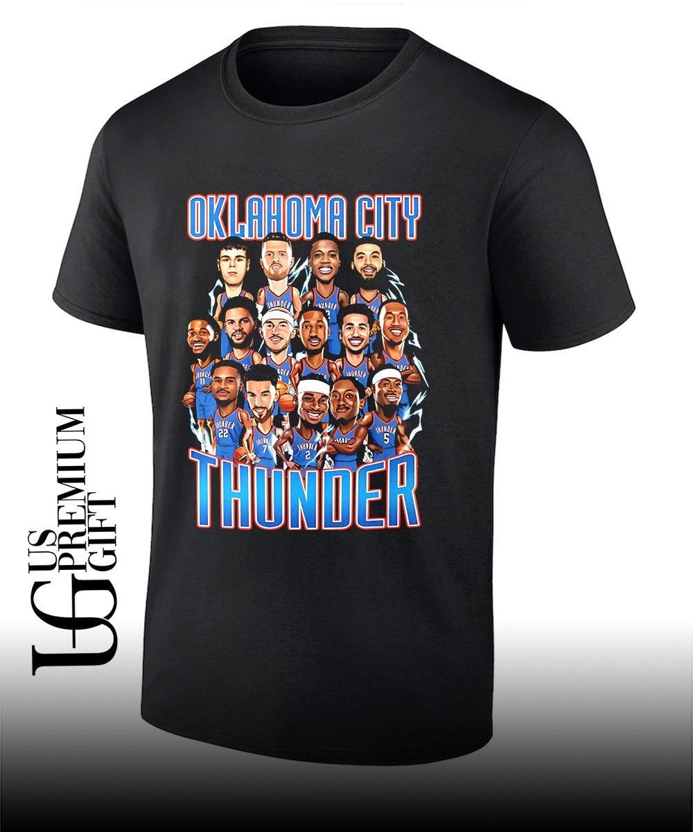 Oklahoma City Thunder NBA Basketball Team Players Roster caricature art shirt
